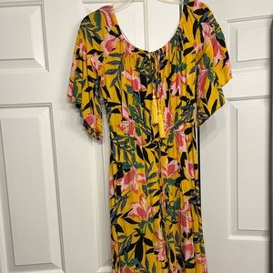 Pretty two-tasseled, off the shoulder maxi dress